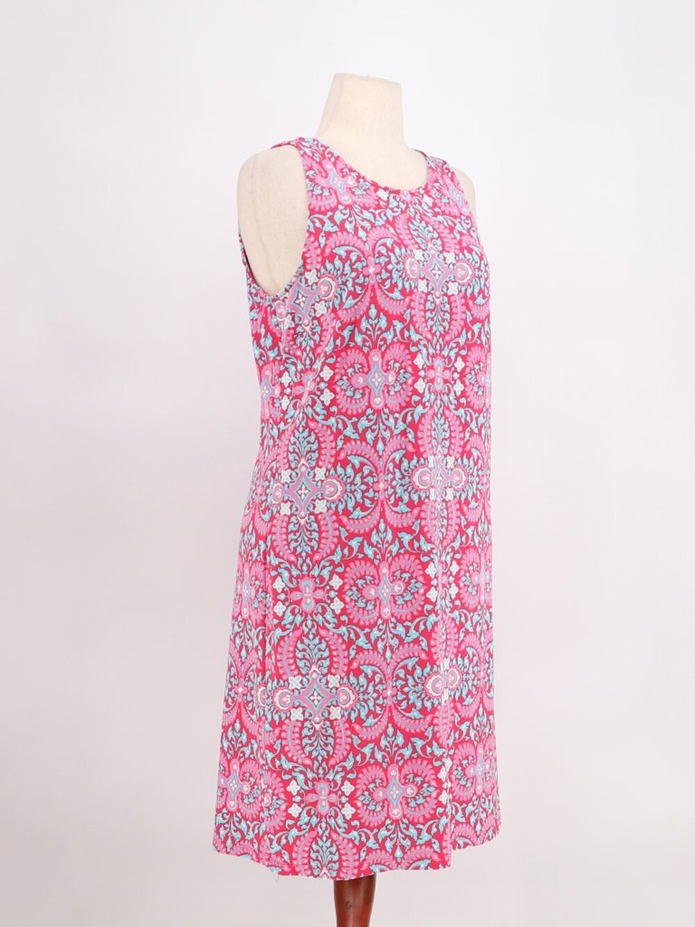 TALBOTS Effortless Jersey Medallion Open Back Dress Pink Size L - Picture 4 of 8